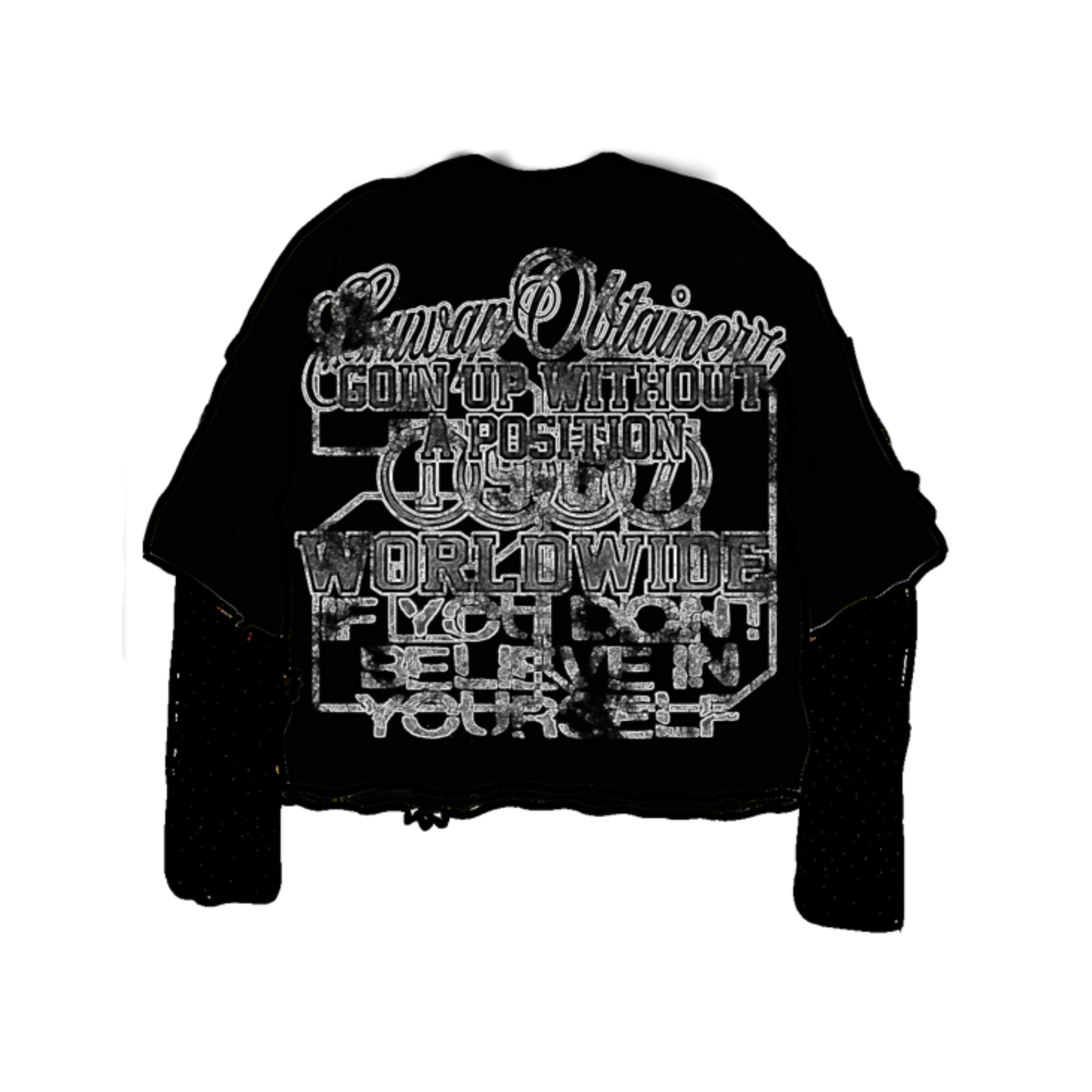 Believe in YOURSELF “ Oversized Tee w/ Rhinestone Sleeves”