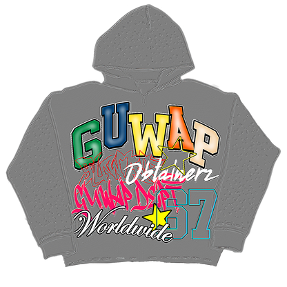 *NEW* GUWAP DEPT WORLDWIDE “Rhinestone Puff-Print Hoodie”