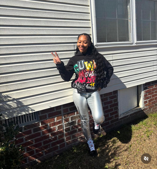 GUWAP DEPT WORLDWIDE “Rhinestone Puff-Print Hoodie”