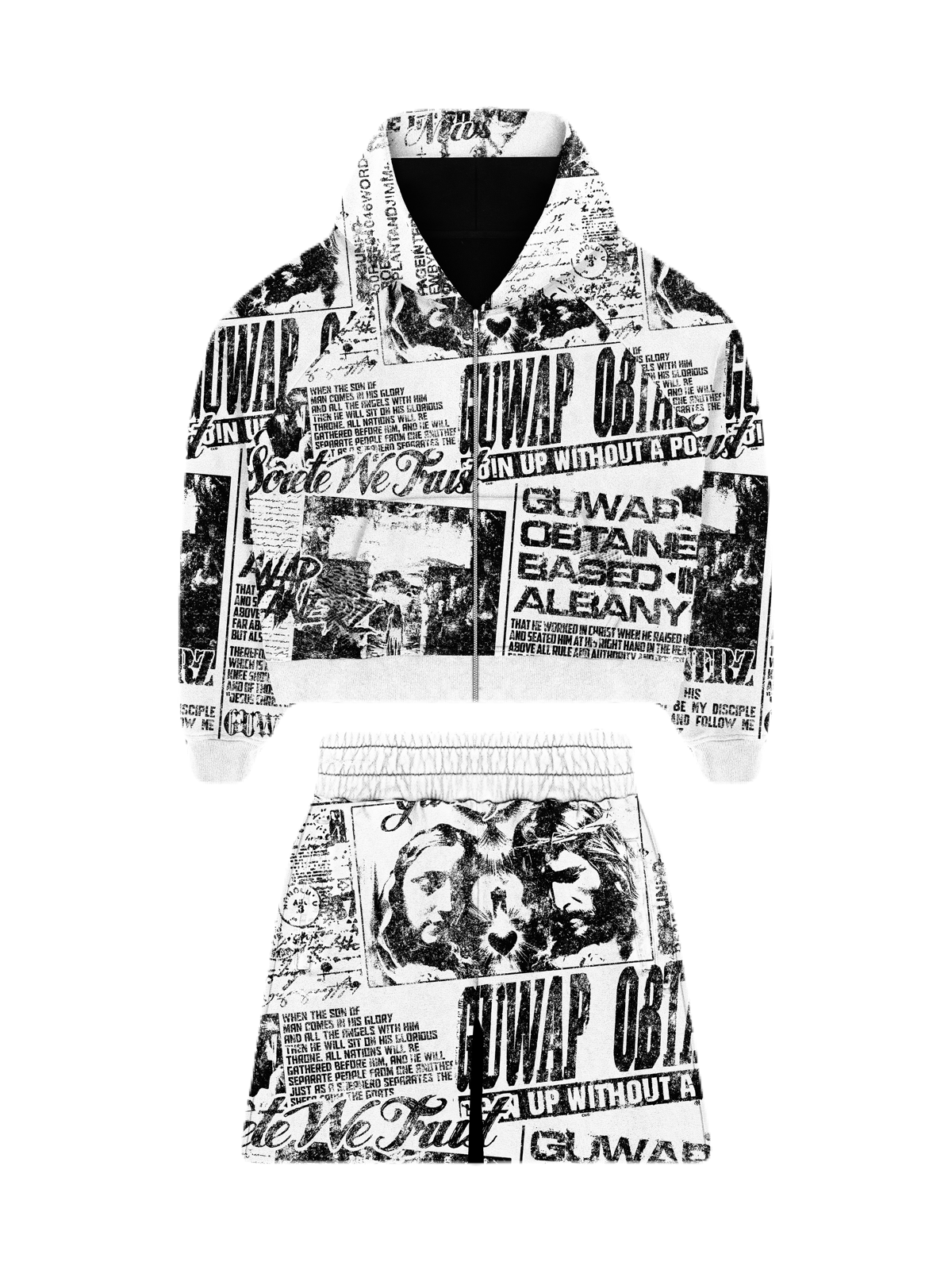 GGRAFFITI ZIP UP & SHORTS SET