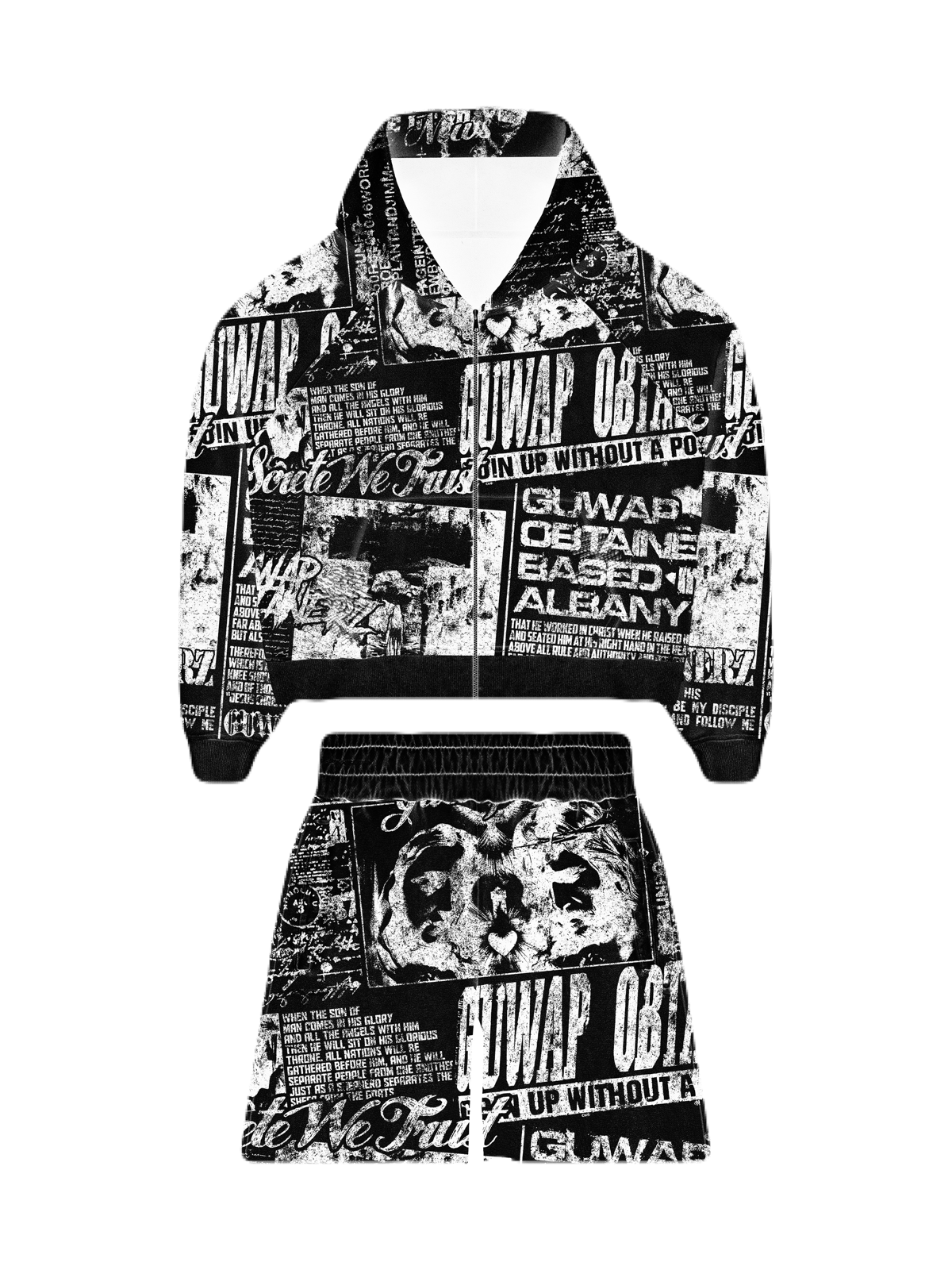 GGRAFFITI ZIP UP & SHORTS SET